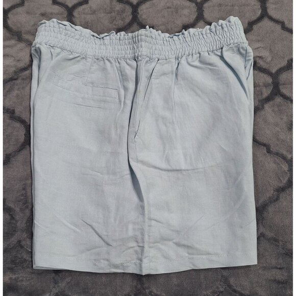 NWOT Womens BlankNYC Light Blue Elastic Waist Shorts L - Picture 3 of 5